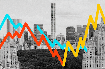 Dynamic Urban Finance: A Black and White Cityscape with Stock Market Visualization
