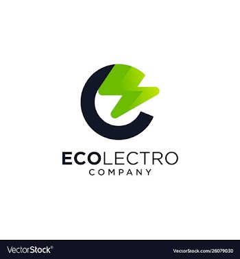 E letter logo design with lighting thunder vector image
