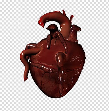 E S Bloody heart, heart illustration transparent background PNG clipart