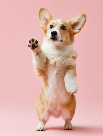 Eager Pembroke Welsh Corgi in Begging Pose