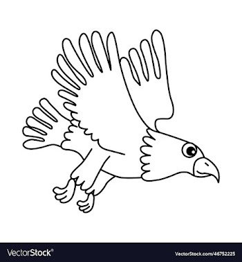 eagle cartoon coloring page for kids