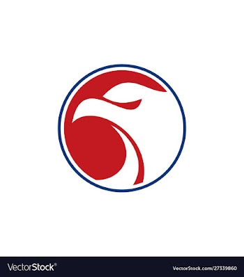 Eagle head in round shape vector image