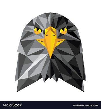 eagle head logo design in low poly