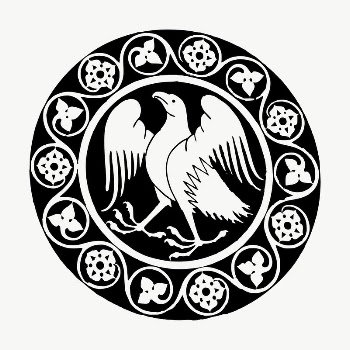 Eagle ornate badge drawing, illustration | Free Vector - rawpixel