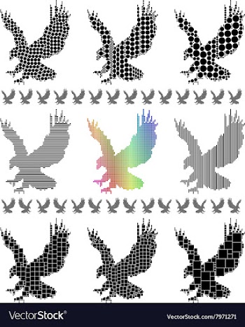 Eagle Silhouette Set vector image
