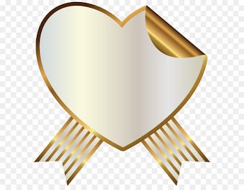 Earless seal Ribbon Sealing wax - White and Gold Heart Seal with Ribbon PNG Clipart Image 