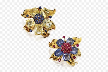 Earring Brooch Sapphire Gemstone Diamond - Sapphire earrings 