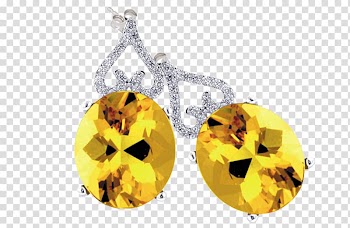 Earring Fruit, emerald diamond crown transparent background PNG clipart