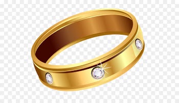 Earring Gold Jewellery - Transparent Gold Ring with Diamonds PNG Clipart 
