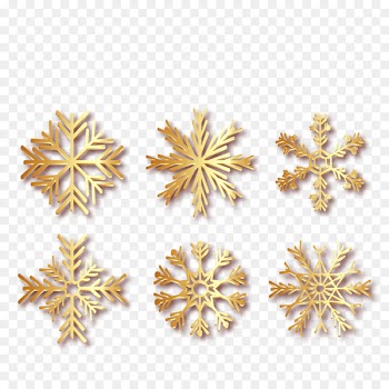 Earring Ice crystals Snowflake - Vector winter golden snowflakes 