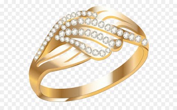 Earring Jewellery Wedding ring - Golden Ring with Diamonds PNG Clipart 
