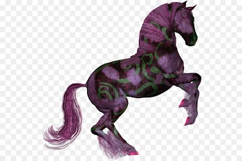 Earring Mustang Unicorn Pony Gold - Fantasy horse 