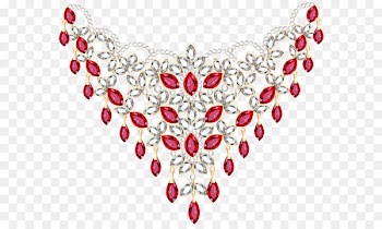 Earring Necklace Diamond Jewellery Clip art - Transparent Diamond and Ruby Necklace PNG Clipart 
