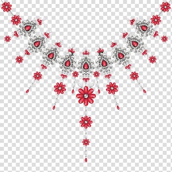 Earring Necklace Diamond Jewellery, Diamond Flower Jewelry transparent background PNG clipart