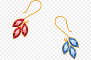Earring Ruby Diamond - Sapphire ruby ​​earrings 