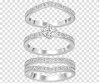 Earring Swarovski AG Jewellery Ring size, Swarovski Jewelry triple ring transparent background PNG clipart