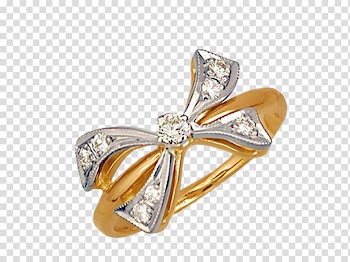 Earring Wedding ring Jewellery, Bow Ring transparent background PNG clipart