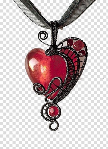 Earring Wire wrap Jewellery Bead, Gothic Heart transparent background PNG clipart