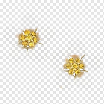 Earring Yellow Nacre Pearl, Mother of pearl flower earrings transparent background PNG clipart