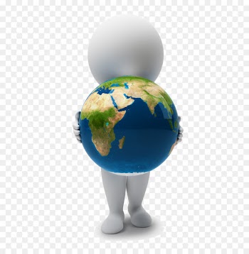 Earth 3D computer graphics Stock illustration Clip art - 3D white man holding Earth 