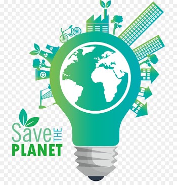 Earth Concept Ecology - Vector bulb Earth Building 
