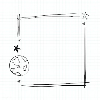 Earth decorated minimal line art frame vector | Free  vector - 2265139