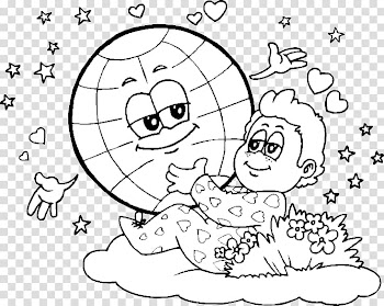 Earth Drawing Coloring book World Environment Day, creative halloween poster transparent background PNG clipart