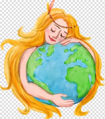Earth Euclidean Icon, hand painted to protect the earth transparent background PNG clipart