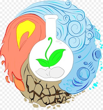 Earth, Fire, Classical Element, Leaf, Line Art PNG
