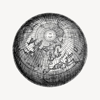 Earth globe hand drawn clipart, | Free Vector Illustration - rawpixel