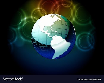 Earth globe with bokeh background vector image