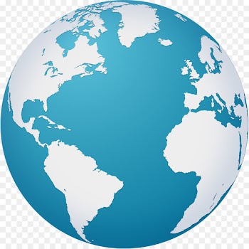 Earth Globe World map - Vector hand painted blue earth 