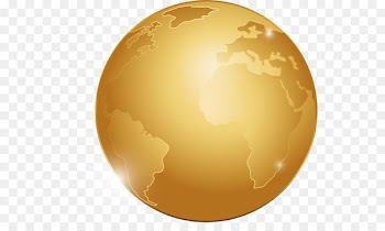 Earth Golden Globe Award - Vector painted golden globe 