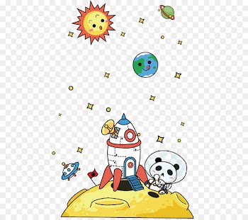 Earth Outer space Cartoon - Panda Astronaut 