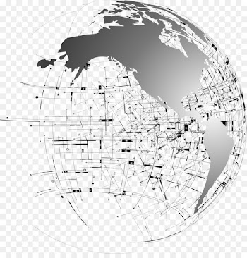 Earth Point Line Grey - Black and white lines of the earth 