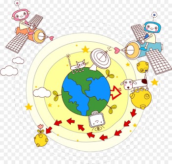 Earth Robot Designer Clip art - A robot playing on the earth 