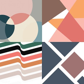 Earth tones Swiss graphic illustration set | Free stock vector - 554586