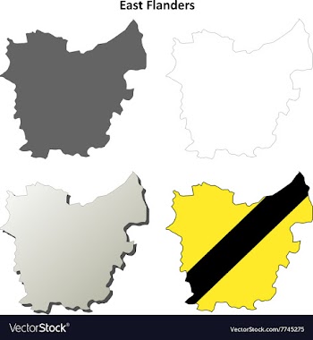 East Flanders outline map set - Flemish version vector image
