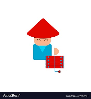 East man of chinese new year vector image