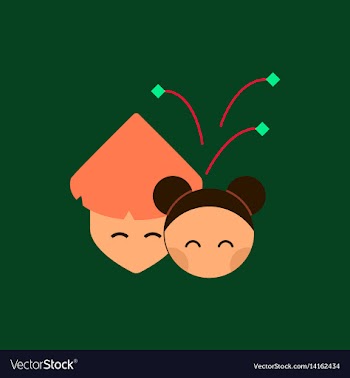 East people of chinese new vector image