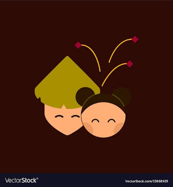 East people of chinese new vector image
