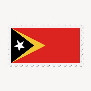 East Timor flag clipart, postage | Free Vector - rawpixel