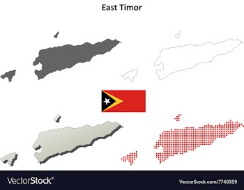 East Timor outline map set vector image