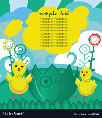 Easter background with chickens vector image