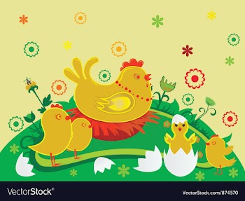 Easter background with chickens vector image