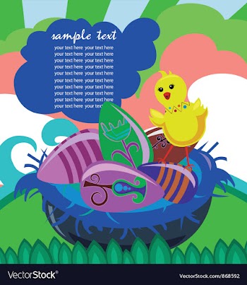 Easter background with eggs vector image