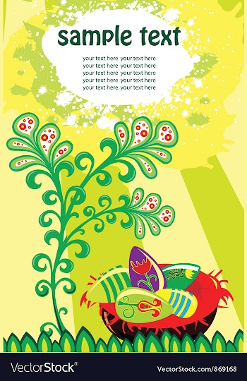 Easter background with eggs vector image