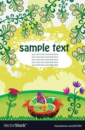 Easter background with eggs vector image