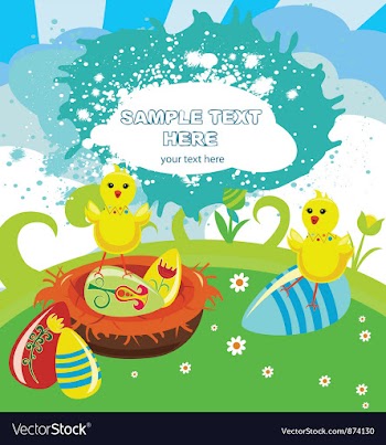 Easter background with eggs vector image