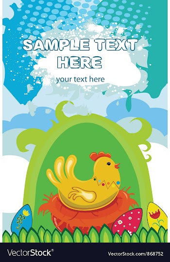 Easter background with hen vector image